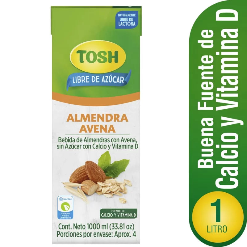 BEBIDA TOSH ALMENDRA AVENA SIN AZUCAR X1000